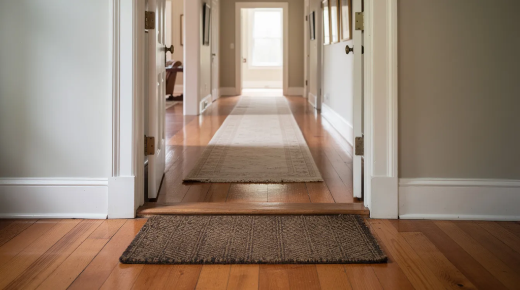 clean hardwood floors in entryway